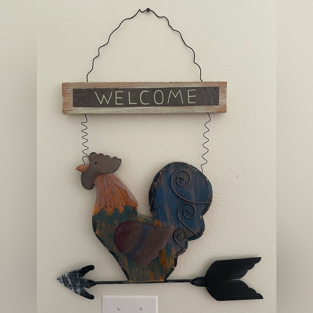 Rooster Weathervane Wall Hanging